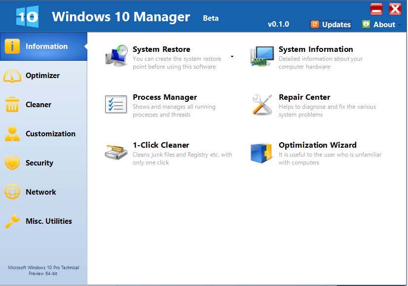 Windows 10 Manager  -  2