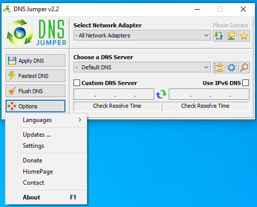 disinstallare dns jumper