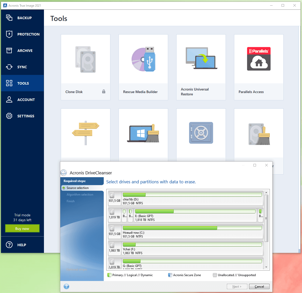 acronis true image 還原 教學