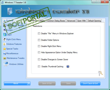 Windows 7 Tweaker скриншот № 1