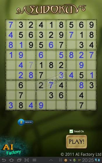 Sudoku Free скриншот № 1