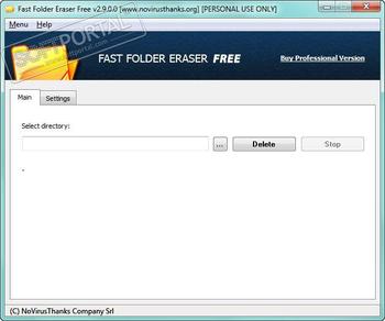 Fast Folder Eraser скриншот № 1