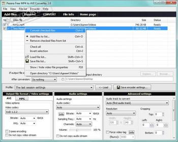 Free MP4 to AVI Converter скриншот № 1