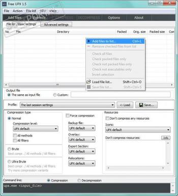 Free UPX скриншот № 1