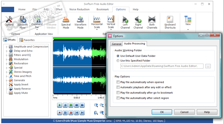 Swifturn free audio editor