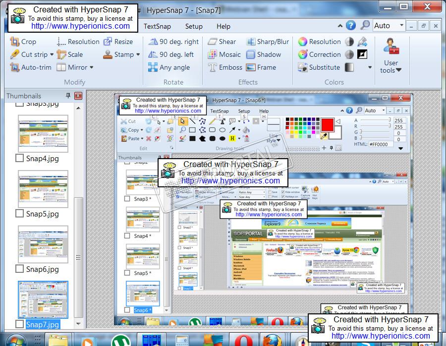 save a reduced size image hypersnap