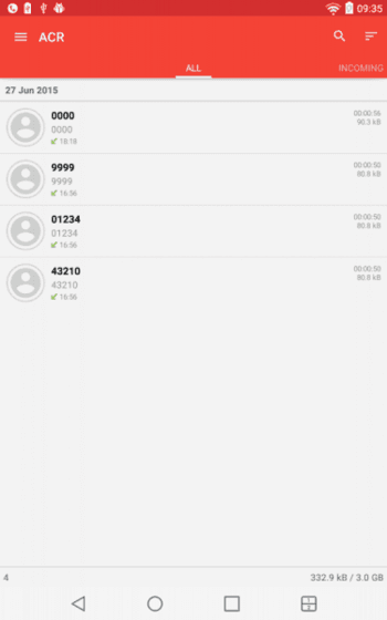 Запись звонков ACR скриншот № 1