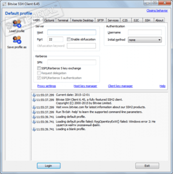 Bitvise SSH Client скриншот № 1
