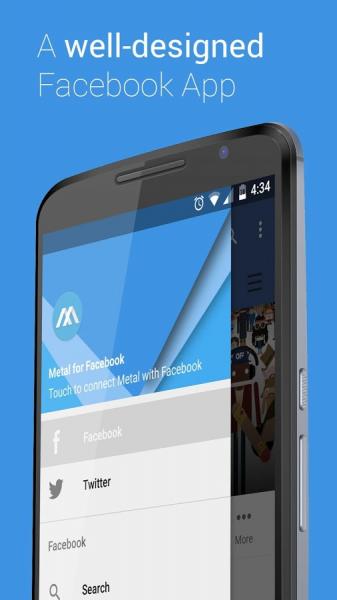 Metal for Facebook & Twitter скриншот № 1