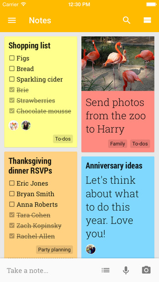 Google Keep скриншот № 1