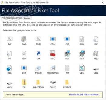 File Association Fixer Tool скриншот № 1