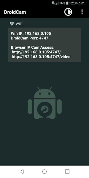 DroidCam Wireless Webcam скриншот № 1