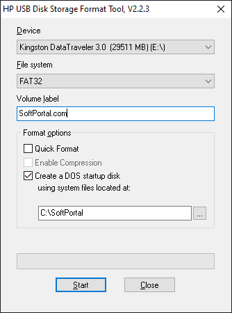 hp usb format tool