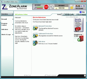 ZoneAlarm PRO Antivirus Plus Firewall скриншот № 1
