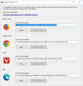 SoftPerfect Cache Relocator скриншот № 1
