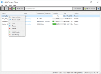 LIII BitTorrent Client скриншот № 1