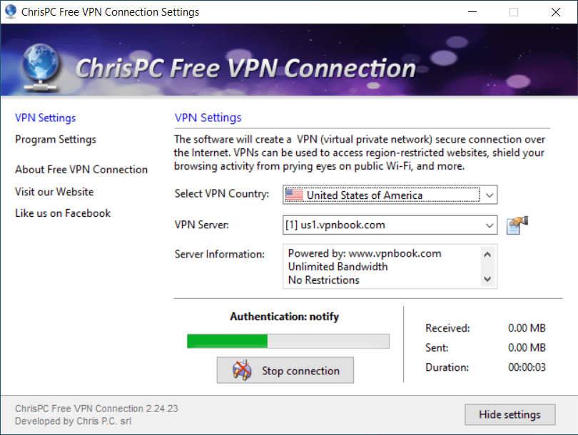 ChrisPC Free VPN Connection 4.07.06 for ios download