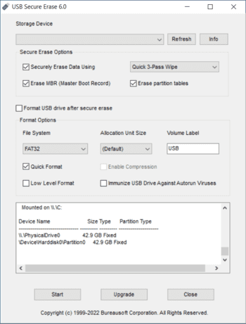USB Secure Erase скриншот № 1