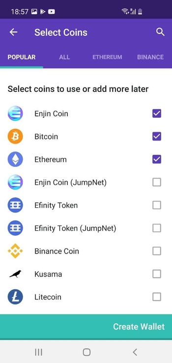 Enjin Wallet скриншот № 1