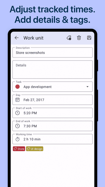 WorkingHours скриншот № 1