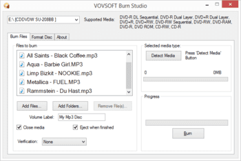 Vovsoft Burn Studio скриншот № 1