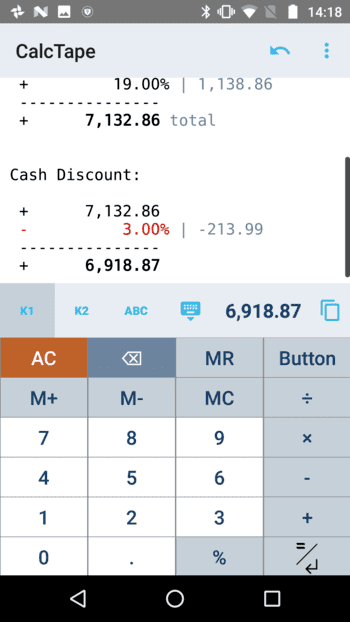 CalcTape Calculator with Tape скриншот № 1