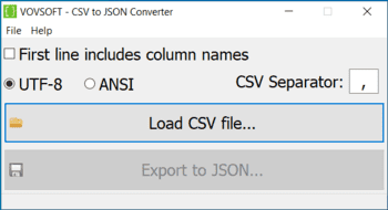 CSV to JSON Converter - скачать бесплатно CSV to JSON Converter 1.2