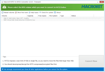Macrorit NTFS to FAT32 Converter скриншот № 1