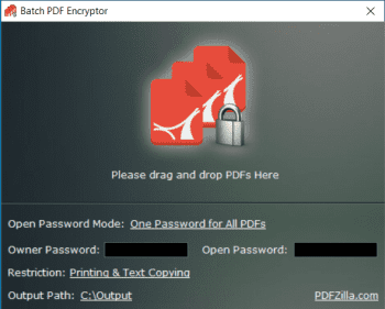 Batch PDF Encryptor скриншот № 1