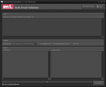 MetaLogic Bulk Email Validator скриншот № 1