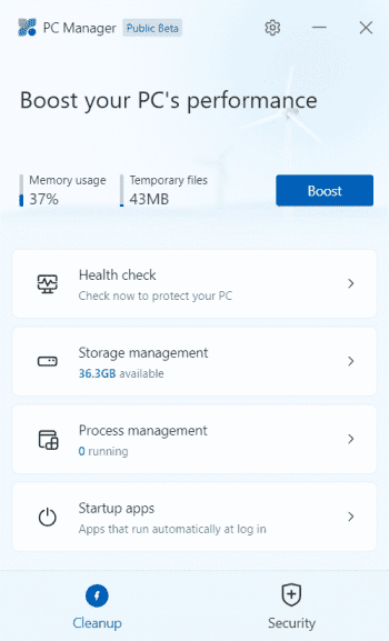 Microsoft PC Manager скриншот № 1