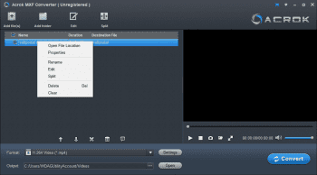 Acrok MXF Converter скриншот № 1