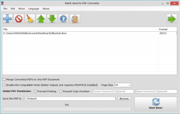 Batch Word to PDF Converter скриншот № 1