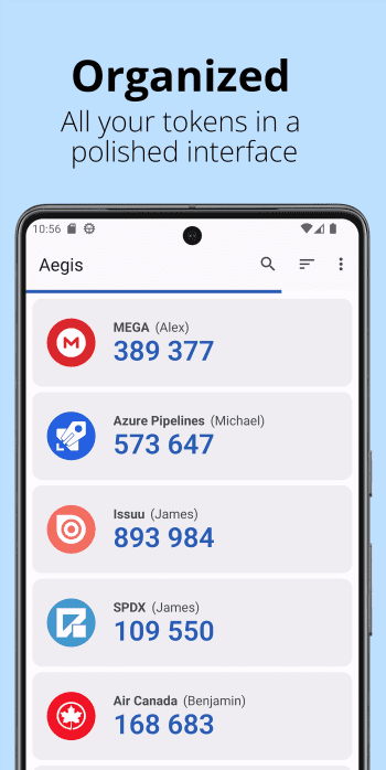 Aegis Authenticator скриншот № 1
