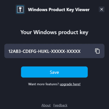 Windows Product Key Viewer скриншот № 1
