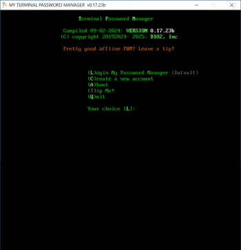 Terminal Password Manager скриншот № 1