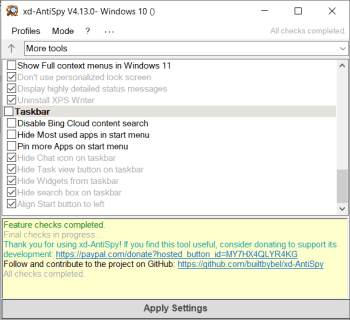 xd-AntiSpy скриншот № 1