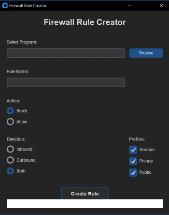 Firewall Rule Creator скриншот № 1