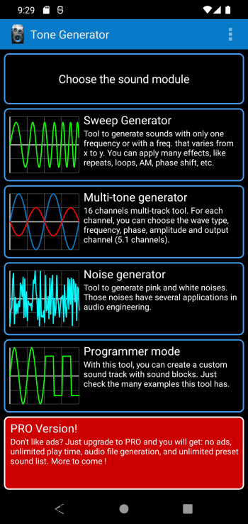 Frequency Sound Generator скриншот № 1