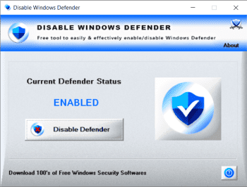 Disable Windows Defender скриншот № 1