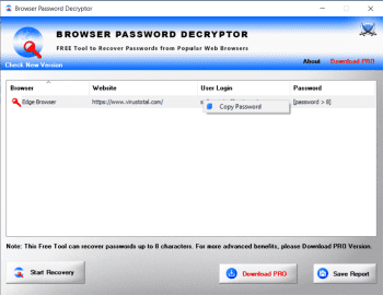 Browser Password Decryptor скриншот № 1