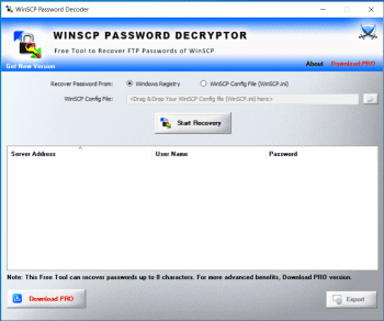 WinSCP Password Decoder скриншот № 1
