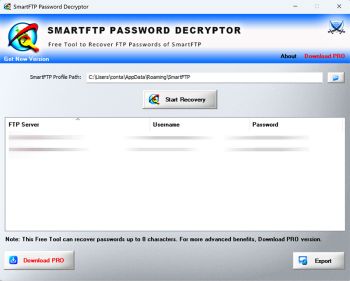 Smartftp Password Decryptor скриншот № 1