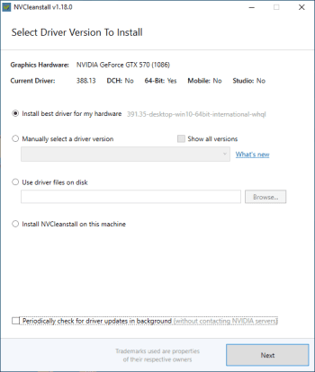 NVCleanstall скриншот № 1