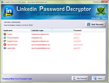 Linkedin Password Decryptor скриншот № 1