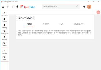 FreeTube скриншот № 1