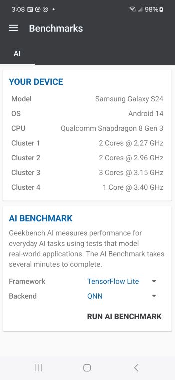 Geekbench AI скриншот № 1