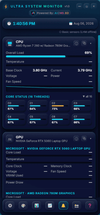Ultra System Monitor скриншот № 1