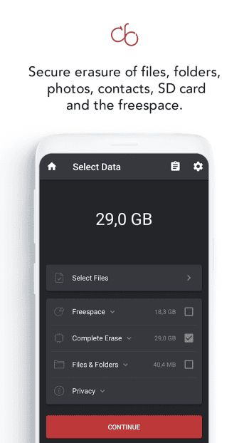 Data Eraser App скриншот № 1