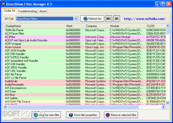DirectShow Filter Manager скриншот № 1